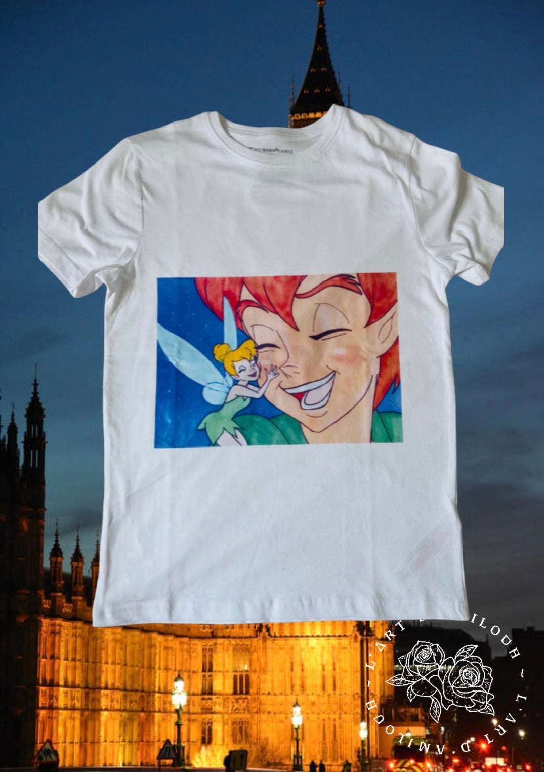 T-shirt peter pan et fée clochette